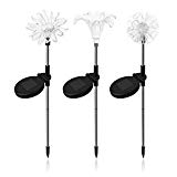 SAPPYWOON Outdoor Solar Flower Garden Lights- 3pcs LED Multi-Color Solar Garden Stake Lights for Garden, Patio, Backyard (Lily,Dandelion,Sunflower) For Sale