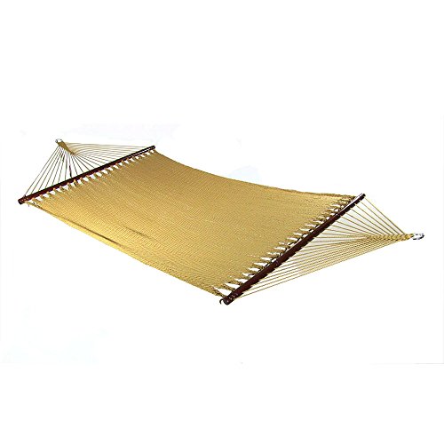 Sunnydaze Polyester Rope Hammock, Large Double Wide Two Person with Spreader Bars – for Outdoor Patio, Yard, and Porch – Tan Review
