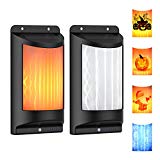 Solar Lights Outdoor, Oneisall Flickering Flames Wall Lights Outdoor Dark Sensor Lights with 2 Modes, Atmosphere Stickers, IP65 Waterproof Wireless Security Lights Front Door,Yard,Porch,Deck[2 Pack] Review