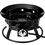 Giantex Portable Fire Bowl w/Lava Rock 58,000 BTU Propane Gas Fire Pit Adjustable Flame Long Hose Ring Base Smokeless for Outdoor Camping Patio RV Backyard Deck