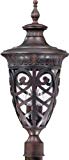 Nuvo 60-2060 (3 Light) Large Post Lantern – Dark Plum Bronze/Seeded Glass