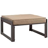 Modway Fortuna Aluminum Outdoor Patio Ottoman in White Gray