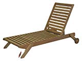 Timbo Mestra Hardwood Outdoor Patio Chaise Lounge, Chaise, Brown For Sale