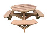 Cheap Western Red Cedar 49″ Octagon Top Picnic Table w/Easy Seating
