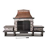 Sunjoy Bel Aire Fireplace large with two table-flats