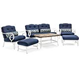 Hanover OCECST6PC-NVY Oceana 6 Piece Patio Seating Set in Navy Outdoor Furniture