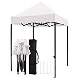 TopCamp 5’x5’ Portable Canopy Tent, Pop up Heavy Duty Outdoor Waterproof Beach Party Tents Instant Sun Shelter – White For Sale
