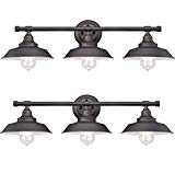 Iron Hill Three-Light Indoor Wall Fixture, Oil Rubbed Bronze Finish with Highlights and Metal Shades (Pack of 2) Review Iron Hill Three-Light Indoor Wall Fixture, Oil Rubbed Bronze Finish with Highlights and Metal Shades (Pack of 2) Review