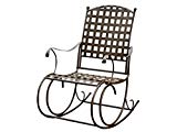 International Caravan Santa Fe Wrought Iron Outdoor Patio Rocker For Sale