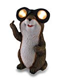 Cheap Zeckos Naughty Groundhog Solar Eyes Solar LED Light Statue