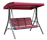 Kozyard Brenda 3 Person Outdoor Patio Swing with Strong Weather Resistant Powder Coated Steel Frame and Textilence Seats(Red) Review
