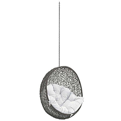 Modway Hide Outdoor Patio Swing Chair Without Stand, Gray White