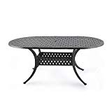 Nuu Garden 72″ x 42″ Outdoor Patio Solid Cast Aluminum Dining Conversation Oval Table CT004, Antique Bronze Review