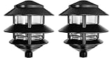 RAB Lighting LL322B Incandescent 3 Tier Lawn Light, A-19 Type, 75W Power, 1220 Lumens, 120VAC, Black (Pack of 2) For Sale