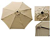 STARWORLD 9FT Durable Outdoor waterproof -color Anti-fade market Umbrella Replacement canopy Top cover 8 Rib Polyester with UV Protection Rain -TAN color For Sale STARWORLD 9FT Durable Outdoor waterproof -color Anti-fade market Umbrella Replacement canopy Top cover 8 Rib Polyester with UV Protection Rain -TAN color For Sale