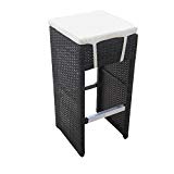 Set of 2 Hampton Woven Wicker Outdoor Chair/Bar Stool – Espresso Set of 2 Hampton Woven Wicker Outdoor Chair/Bar Stool – Espresso