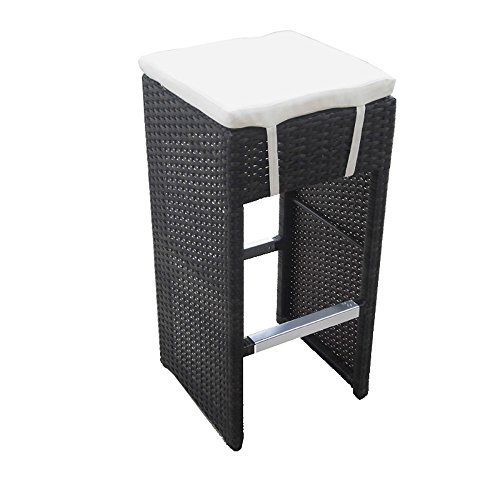 Set of 2 Hampton Woven Wicker Outdoor Chair/Bar Stool  Espresso