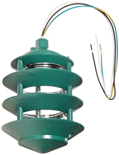 RAB Lighting LL22VG Incandescent 4 Tier Lawn Light, A-19 Type, 100W Power, 1650 Lumens, 120VAC, Verde Green