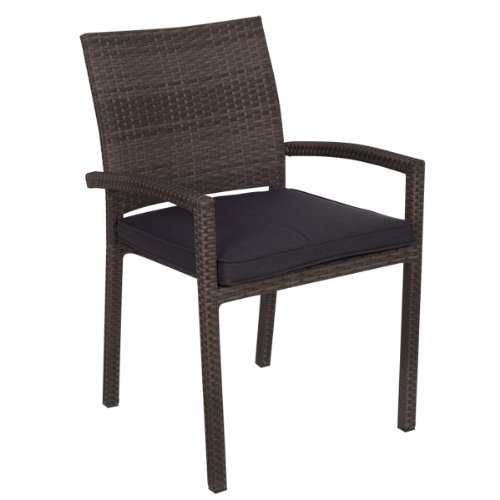 Atlantic 4-Pack Liberty Dining Stackable Armchairs, Grey with Grey Cushions