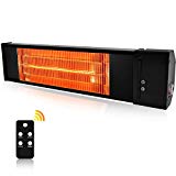 TRUSTECH Electric Infrared Patio Outdoor Heater with Remote Control, Timed Auto Shut Off, 1500W Adjustable Thermostat, 3 Seconds Instant Warm, Wall Mount Indoor, Large, Black Review