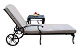 A Pair of 2 Sienna Collection Cast Aluminum Powder Coated Chaise Lounge with Lite Brown Seat Cushions SA01 For Sale