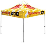 Elite Canopy 10’x10′ Custom Printed Commercial-Grade Pop-Up Canopy Trade Show Outdoor Tent w/Roller Carry Bag For Sale