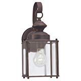 Sea Gull Lighting 8457-71 Jamestowne One-Light Outdoor Wall Lantern with Clear Beveled Glass Panel, Antique Bronze Finish For Sale