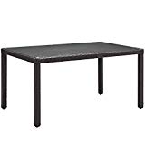 Cheap Modway Convene Wicker Rattan Outdoor Patio 59″ Rectangular Dining Table in Espresso
