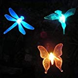 Cheap Hummingbird, Butterfly & Dragonfly Solar Garden Stake Lights, 3 in a Set