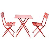 Grand patio Bistro Sets, Folding Outdoor Furniture Set for Bistro Patio Backyard, Red