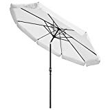 Yescom 10 ft Aluminum Outdoor Patio Umbrella w/Valance Crank Tilt for Deck Market Yard Beach Pool Cafe White For Sale