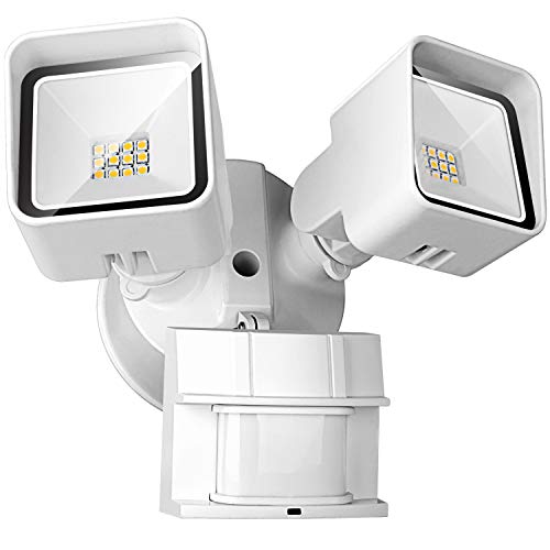 FrenchMay LED Motion Sensor Security Light, 20W 2000 Lumens, 5000K, 250W Equivalent IP65 Waterproof and Weatherproof, ETL/DLC Approved outdoor Flood Light, with Adjustable Sensor, White For Sale