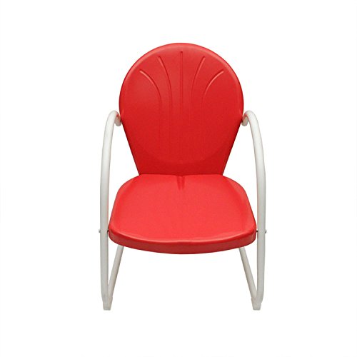 Rich Pacific Vibrant Red and White Retro Metal Tulip Chair For Sale