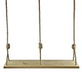 Premium 46″ Double Wooden Rope Tree Swing for Adults Kids Outdoor Patio Pine Wood