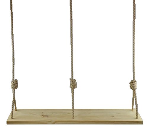 Premium 46″ Double Wooden Rope Tree Swing for Adults Kids Outdoor Patio Pine Wood