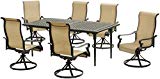 Cheap Hanover BRIGDN7PCSW6-EX Brigantine 7Piece Set with an Expandable Cast-Top Dining Table & 6 Sling Swivel Rockers Outdoor Furniture, Tan Cheap Hanover BRIGDN7PCSW6-EX Brigantine 7Piece Set with an Expandable Cast-Top Dining Table & 6 Sling Swivel Rockers Outdoor Furniture, Tan