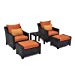 RST Brands OP-PECLB5-TKA-K Deco 5pc Club Chair & Ottoman Set - Tikka