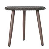 Emma Island Outdoor Brown Wicker Accent Table