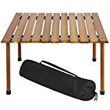 Cheap Best Choice Products Foldable Portable Wooden Table for Picnic, Camping, Beach, Patio Furniture with Carrying Case – Brown