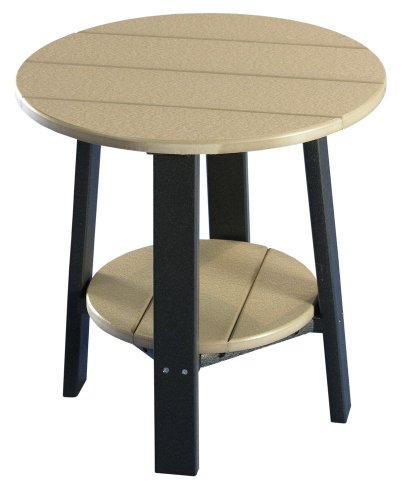 Deluxe End Table – Poly – Weatherwood & Black For Sale