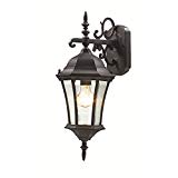 Z-Lite 522S-BK Wakefield Outdoor Wall Light, Aluminum Frame, Black Finish and Clear Beveled Shade of Glass Material