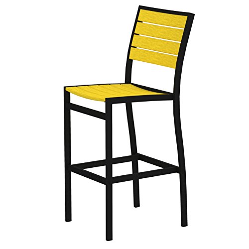 POLYWOOD A102FABLE Euro Bar Side Chair, Textured Black/Lemon For Sale