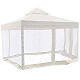 10 x 10 ft Gazebo Top Replacement with Side Screen Netting Ivory White by Newleaf For Sale 10 x 10 ft Gazebo Top Replacement with Side Screen Netting Ivory White by Newleaf For Sale