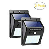 LED Solar Sensor Lights Outdoor,Waterproof Motion Sensor Outdoor Light Super Bright LEDs for Patio, Deck, Yard, Fence,Garage,Garden with Motion Activated Auto On/Off (2 Pack Dim Mode)