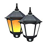 Solar Wall Sconce, 87 LED Solar Lights Outdoor, Decorative Solar Torch Lights with Flickering Flame, 2 in 1 Fence Lights Solar Powered Garden/Front Door/Patio Wall Lights (2 Pack)