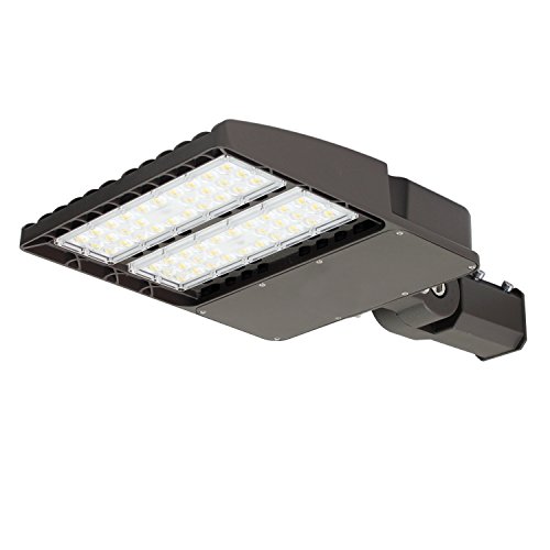 Cheap KCCCT led shoebox Outdoor Parking lot Light commerical Security Area Lighting Fixture 130LM/W Slipfitter UL & DLC Listed Weatherproof (Standard, 100W)