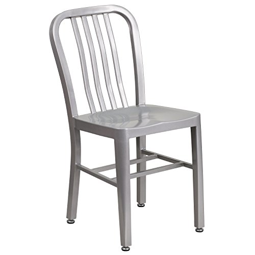Flash Furniture Silver Metal Indoor-Outdoor Chair