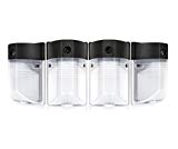 Hyperikon LED 12W Wall Pack Light, PHOTOCELL INCLUDED, 5000K (Crystal White Glow), 100W to 150W HPS/HID equivalent, 1100 Lumens, 120V, Security Area Lighting, UL Listed, Frosted Cover – (Pack of 4) For Sale