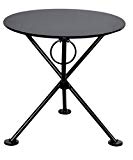 Mobel Designhaus French Café Bistro 3-leg Folding Coffee Table, Jet Black Frame, 20″ Round Metal Top Review