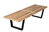 MLF® George Nelson Style 5 FT Platform Bench Solid Wood Natural (Medium) For Sale MLF® George Nelson Style 5 FT Platform Bench Solid Wood Natural (Medium) For Sale